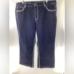 Nine West Jeans Date Night fit 18 / 34W Dark wash wide leg flare